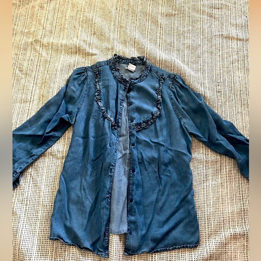 Urban Renewal Denim Button Down, Size Small